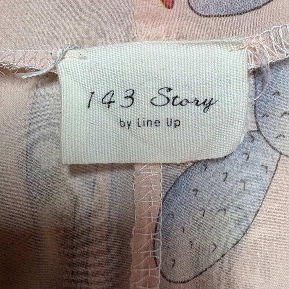 123 STORY x LINE UP Poly Chiffon Cactus Print Poncho / Cover Up / Cardigan O/S - Picture 5 of 8